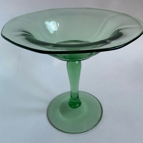 Uranium Bundle of Vintage Vaseline Tulip Edged Sherbets & Fostoria Fairfax Glass - Picture 8 of 17